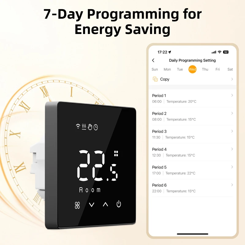 Smart WiFi Thermostat with Daily Programmable Temperature Control