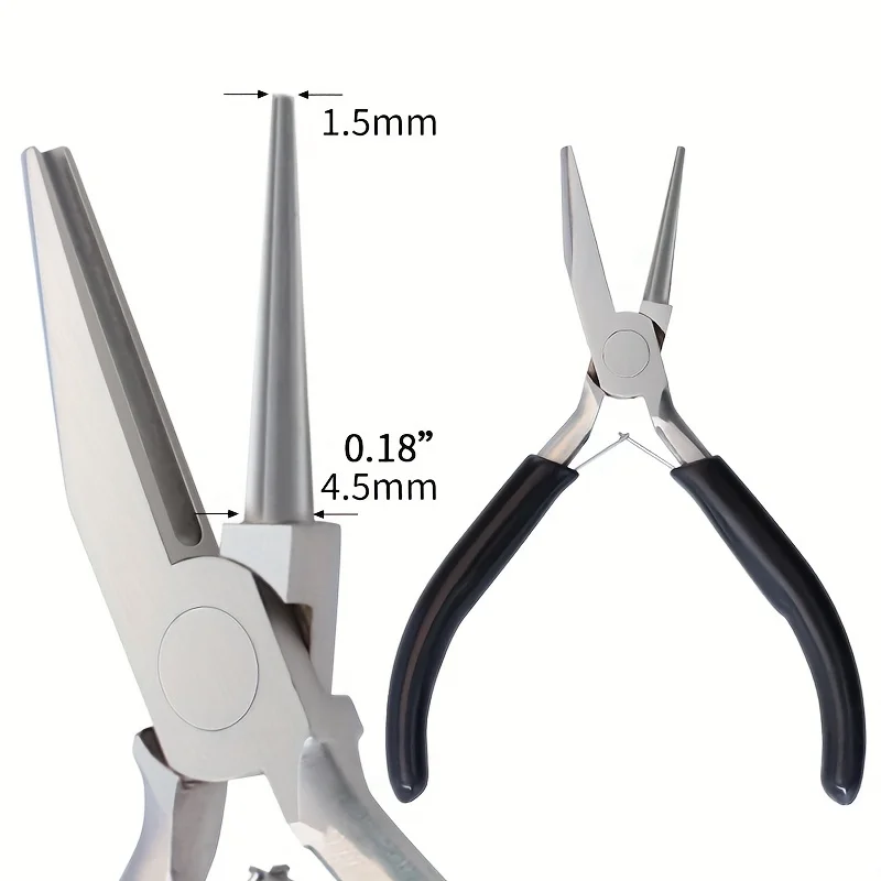Mini Jewelry Plier 5In DIY Carbon Steel Round Nose Jewelry Tools Copper Wire for Making 1PC
