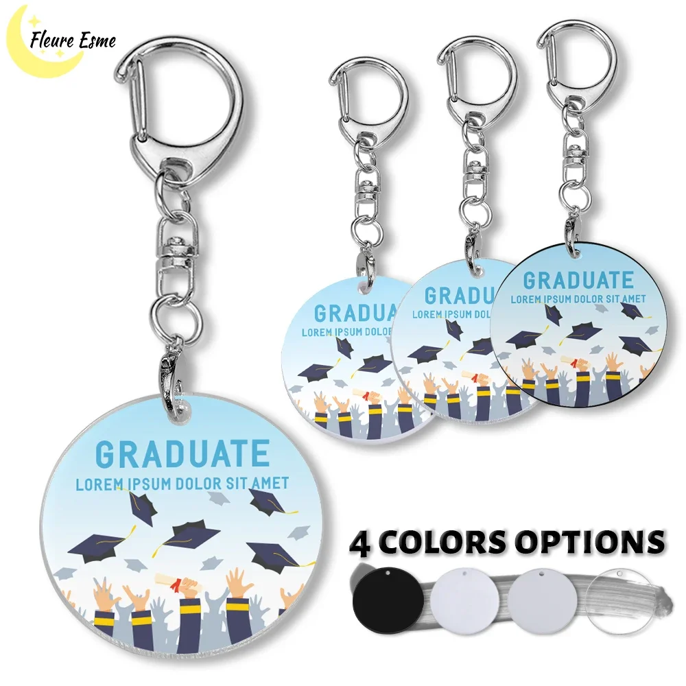 Customized Photo Graduate Key Chain Acrylic Transparent Key Chains Keychain Graduation Gift for Friend Cute Present Keychains