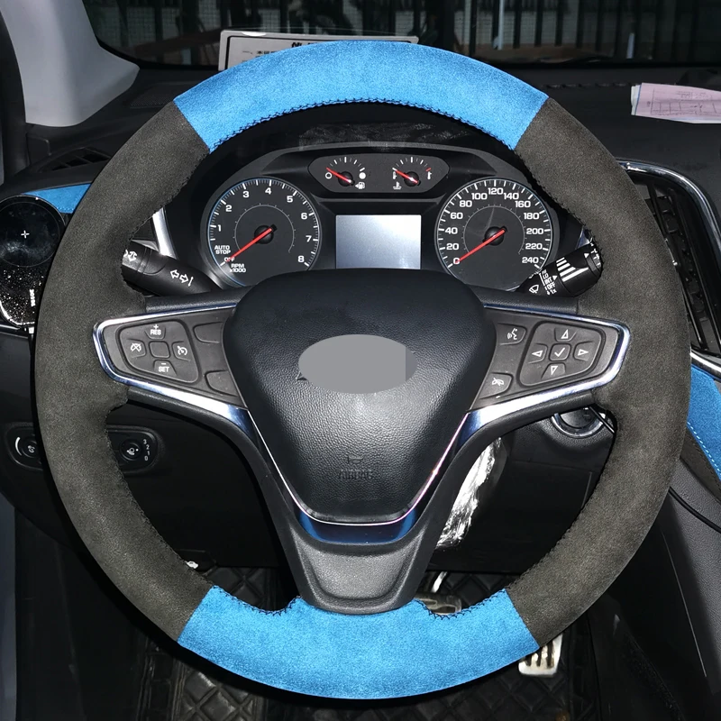 

Ручная работа черный замшевый чехол рулевого колеса автомобиля для Chevrolet Cruze 2015 вольт 2016 2017 Новый Cruze