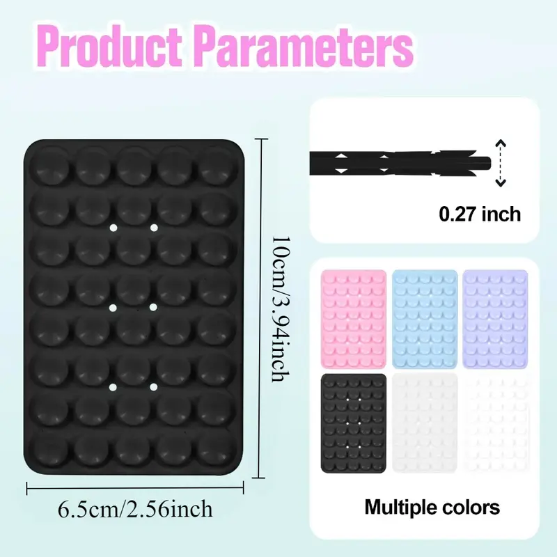 1-3pcs Double Sided Silicone Suction Cup Phone Case Detachable Stand Anti-Slip Mobile Phone Fixed Pad For Hands-Free Selfies - Image 6