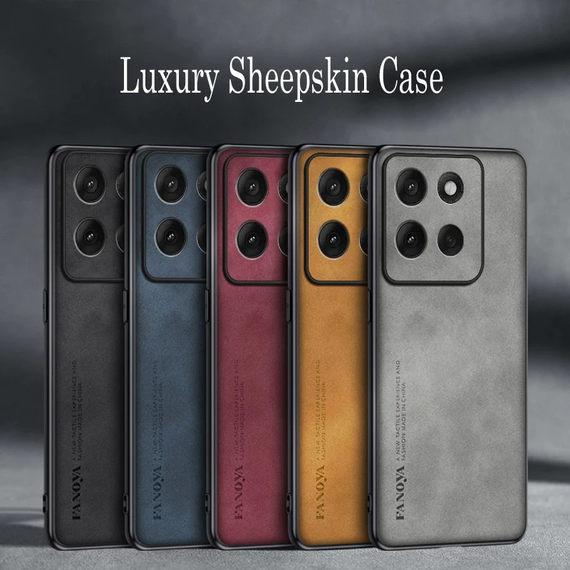 Luxury Sheepskin Leather Shockproof Silicone Phone Case Cover Coque