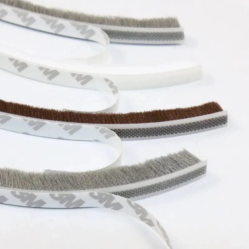 5/10M Brush Strip Self Adhesive Door Window Weather Stripping Sliding Wardrobe Door Sound Insulation Dust Sealing Strip