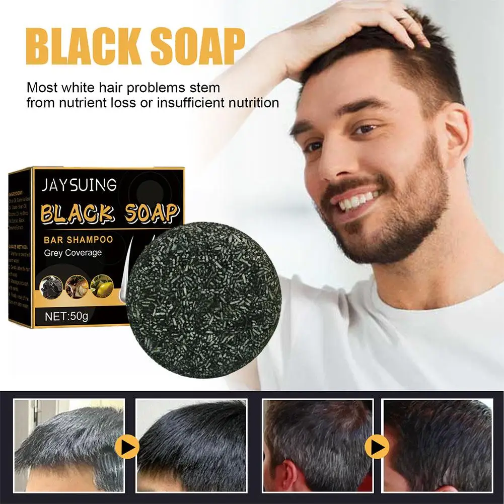 Description Picture 6 of itemSoap Hair Darkening Shampoo Bar Repair Gray White Hair Color Dye Face Hair Body Shampoo 60g Natural Organic Hair Conditioner 50g