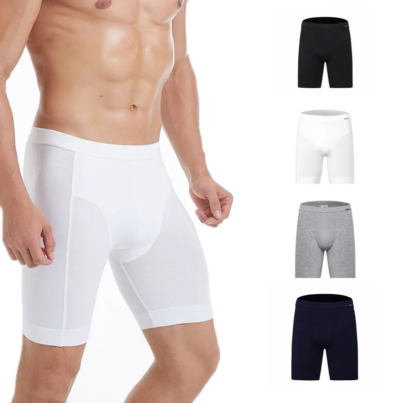 ICOOL Cotton Low Waist Sport Men's Underwear Boxers Shorts Running Tights White Solid Color Thong Panties icool cotton low waist sport men s underwear boxers shorts running tights white solid color thong panties