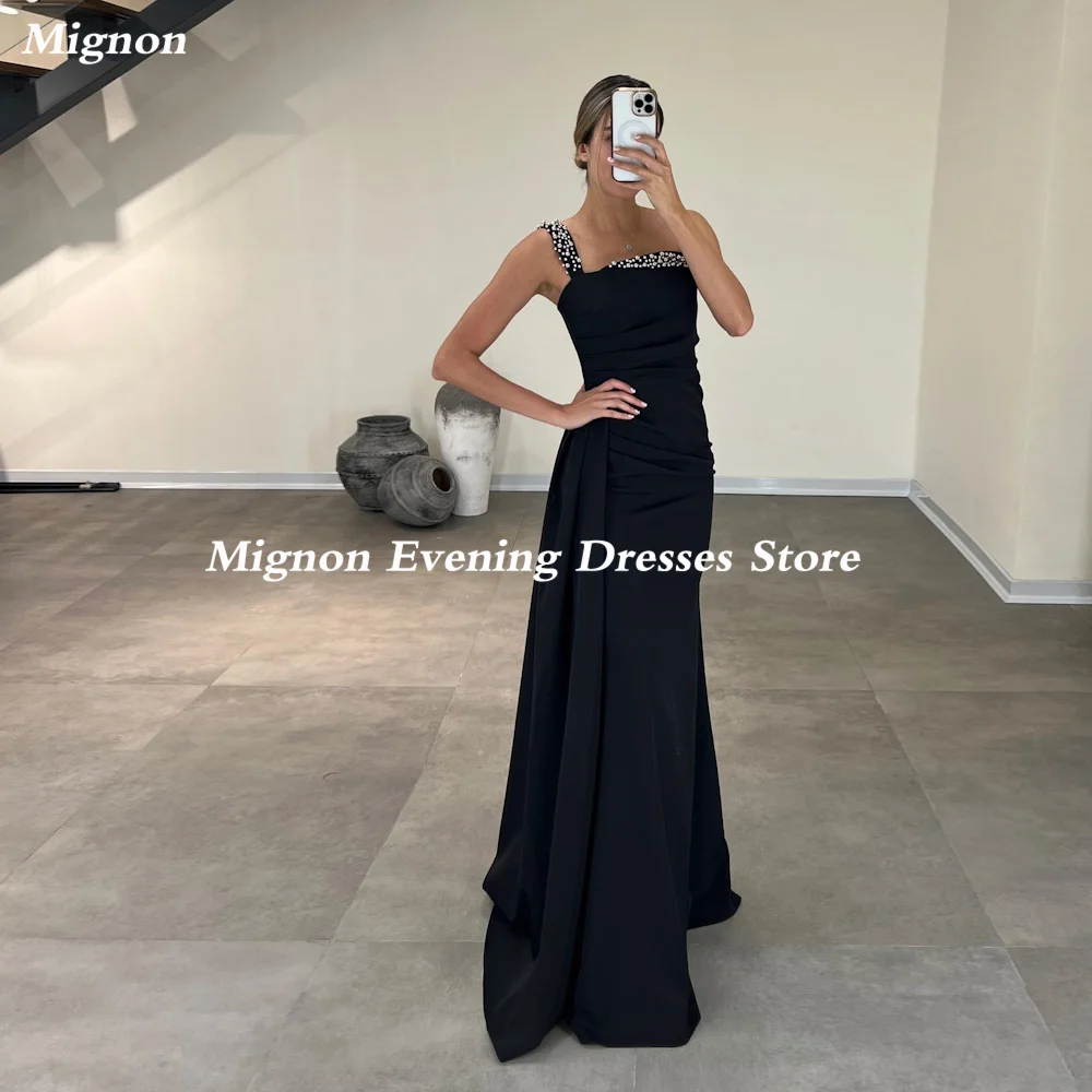 

Mignon Satin Mermaid Boat Neck Sequins Populer Prom Gown Ruffle Floor-length Formal Elegant Evening Party Dress for Women 2023