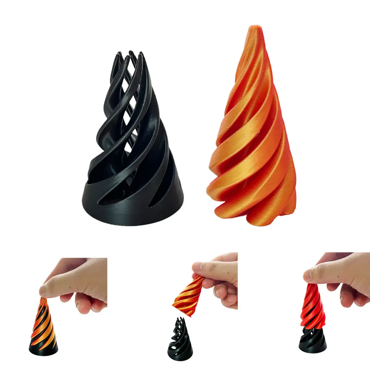 Impossible Pyramid Passthrough Sculpture Helix Screw Fidget 3D Toy Spiral Cone Decompression Anxiety Relief Kid Adult Toy Gift
