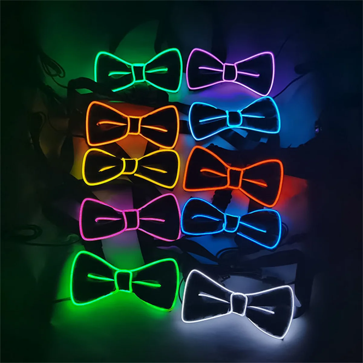 Description Picture 5 of item1pcs LED Luminous Bow Tie LED Neon Bowtie Funny Ties for Man Christmas Wedding Light Bow Tie Festival Party Supplies Props