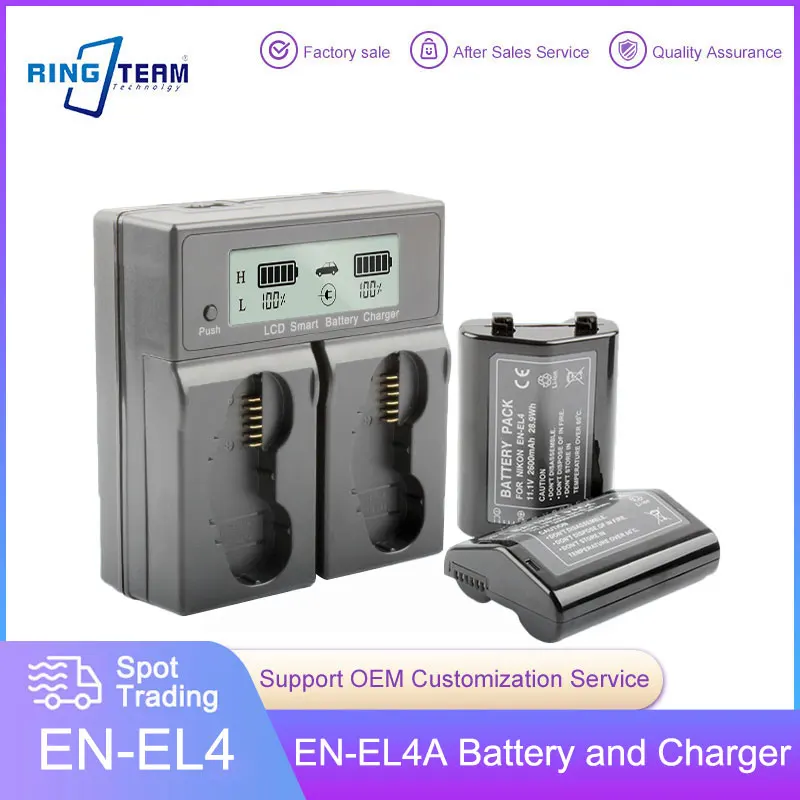 Bateria com Carregador Duplo ac Lcd Nikon D3s d3 D2z D2h D2hs D2x D2xs D3x f6 En-el4 En-el4a