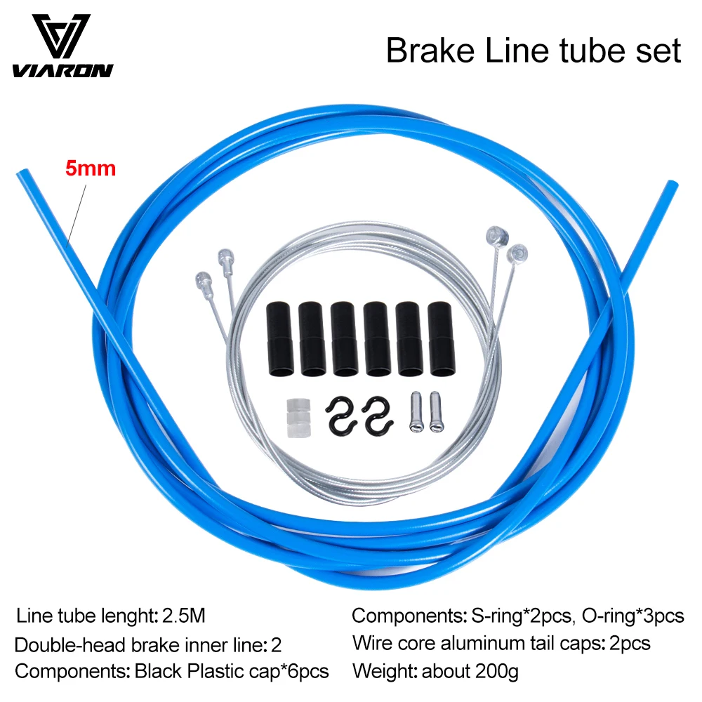 High-Quality Multi-Color Bicycle Brake Cable Set - 2.5m Length, 5mm Diameter