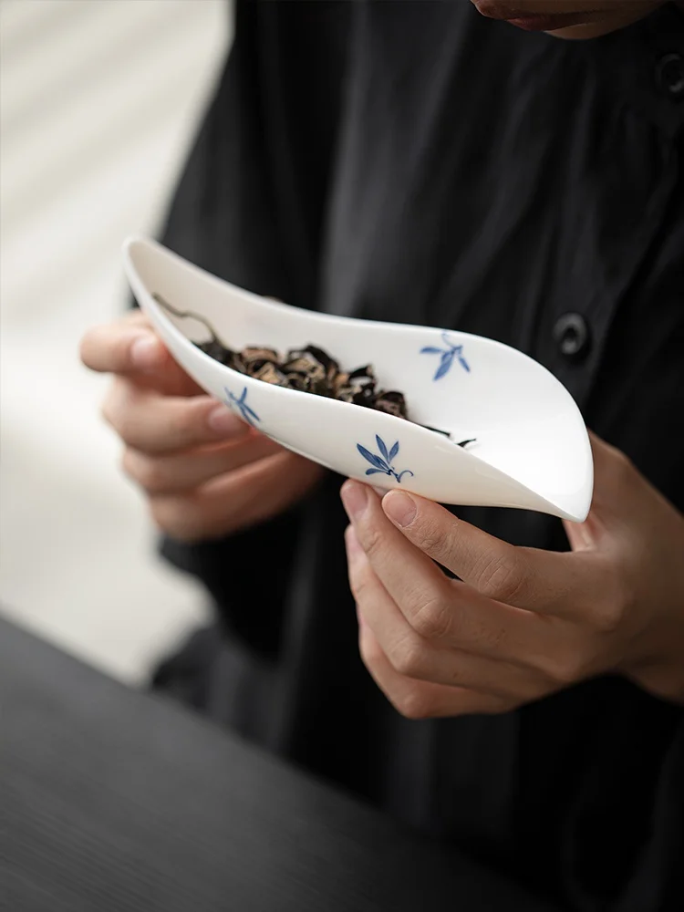 수작업 도자기 차 스푼 가정용 웨이킹 티 공푸 다도 육경제로 제로 매치 구이탱 데일리 유즈 중국풍