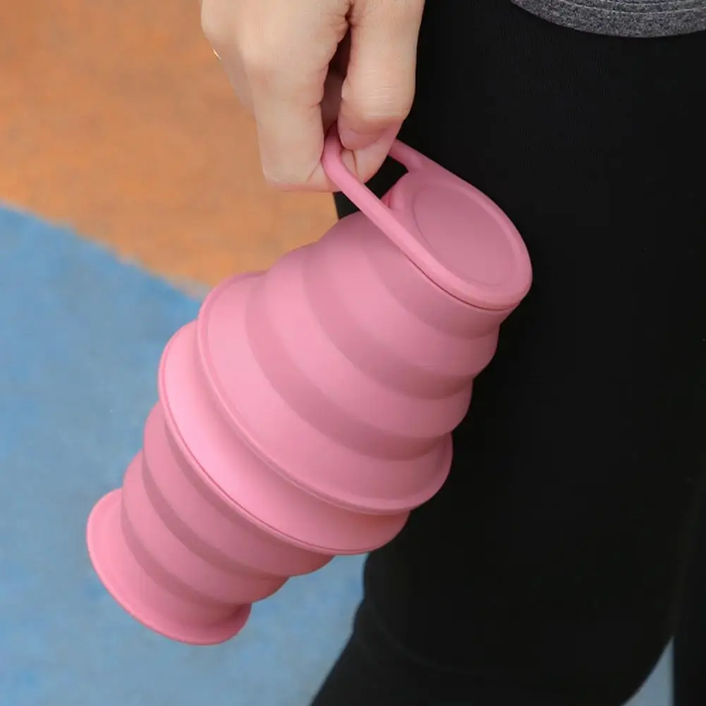 500ML Collapsible Water Bottle Food Grade BPA Free Leak Resistant Portable Travel Hiking Sports Water Kettle