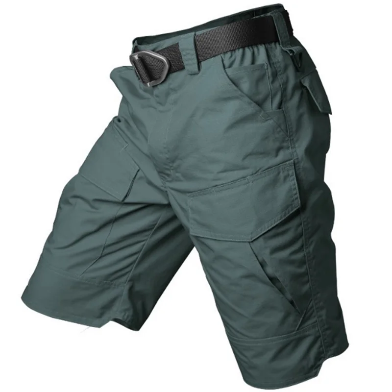 TopFight Summer Thin Tactical Pants for Men Quick Drying Camouflage Shorts Multiple Pockets Waterproof Outdoor Work Clothes