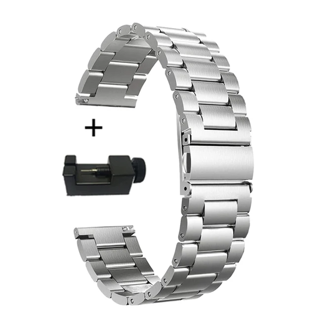 Stainless Steel Smartwatch Strap Replacement - Versatile 20mm/22mm Band