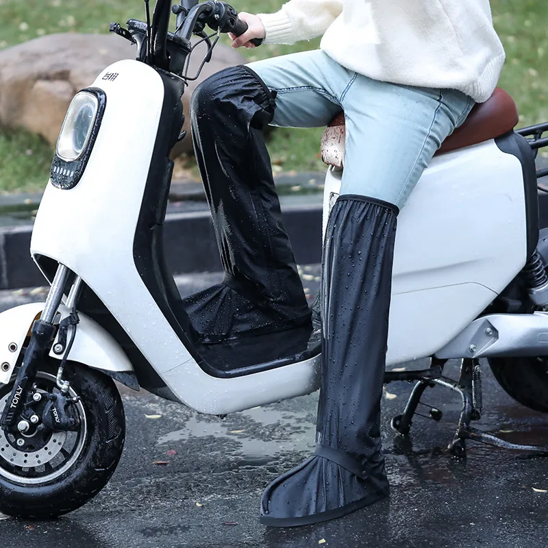 High-Tube Waterproof Outdoor Rain Shoe Covers For Adult Students and Rider Rainproof Non-Slip Wear-Resistant Long-Tube Foot Covers