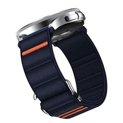 Versatile Nylon Smartwatch Strap - 20mm/22mm Adjustable Loop Bracelet - 20mm (Dark Blue)