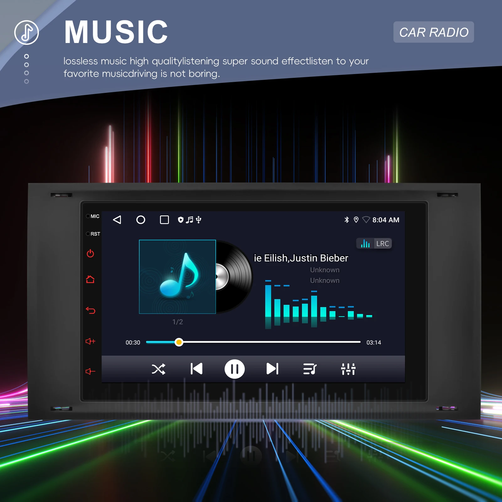 Podofo Car Radio Wireless Carplay Android Auto Audio Stereo Mirror Link 7 Inch For Transit Fiesta Focus Galaxy Mondeo Fusion