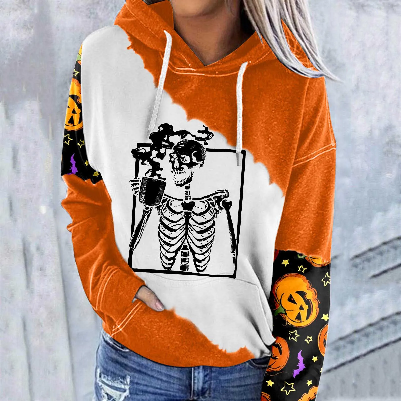 

Женская Повседневная Толстовка с капюшоном и принтом, на молнии