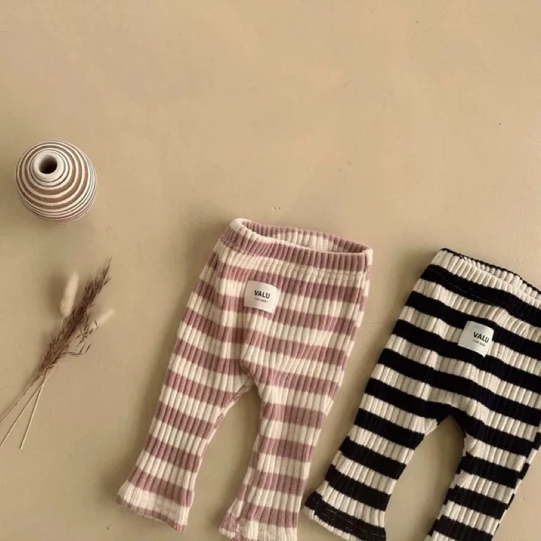 Autumn Winter Children Ribbed Striped Thick Warm Leggings Girl Baby Cotton Casual Pants Boy Infant Fashion Trousers Kid Clothes baby trousers cotton pants baby leggings