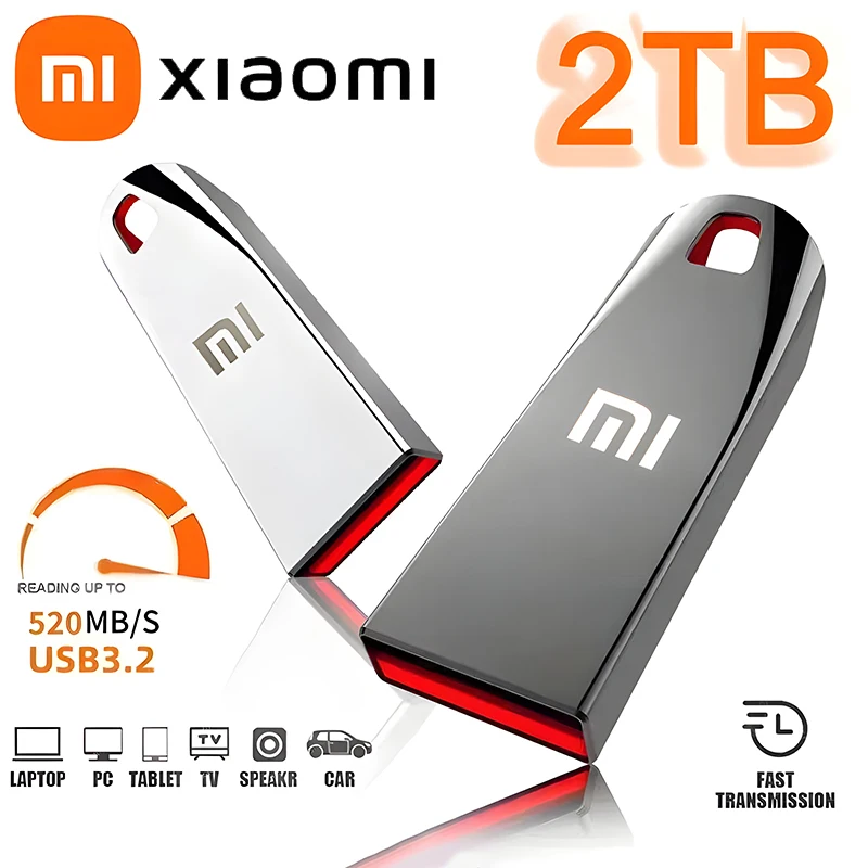 Xiaomi 2TB Metal Flash Drives USB3.2 Super High Speed Transfer PenDrive 1TB Portable Usb Drive Waterproof Memoria Usb Flash Disk usb flash drive flash drive pen drive