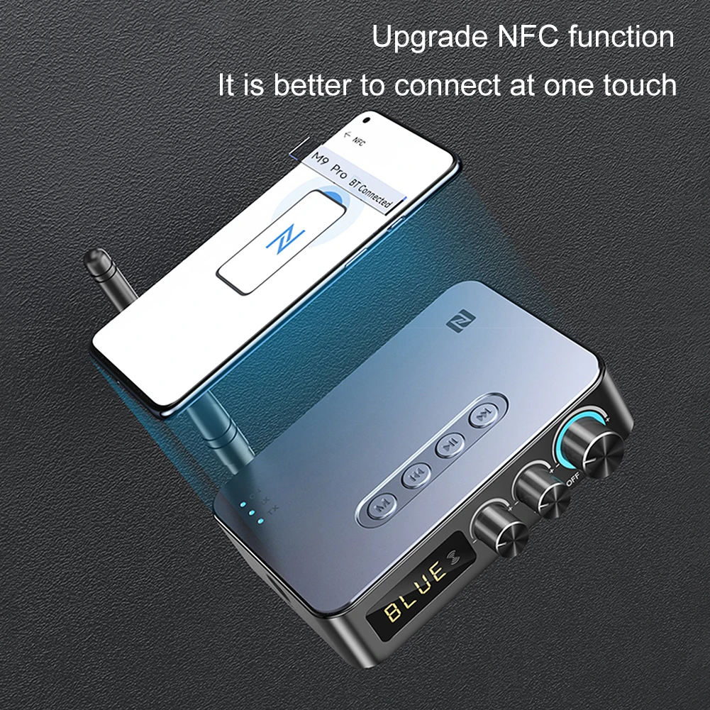 M9/M9Pro 오디오 송신기 리시버, 블루투스 5.1, 무선 음악 어댑터, U 디스크/TF 카드, FM 라디오 플레이어, DSP 컨버터, 1200mAh