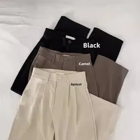 Spring Season High-Waisted Black Women's Loose-Fit Straight-Leg Draped Pants Trendy Casual Style Bell Bottoms Floor-Length Trous