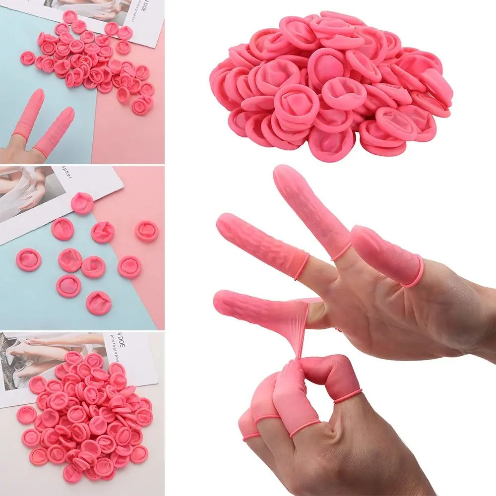 

100/300PCS Non-slip Latex Nail Art Tool Finger Cover Finger Cots Rubber Gloves Fingertips Protector Gloves