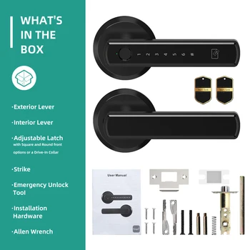 Smart Lock Fingerprint Door Lock App Control Passcode Unlock Electronic Touchscreen Keypad 6