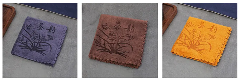 Description Picture 3 of itemChinese Thickened Tea Towel Plush Absorbent Water Rag Tea Napkins Cloth Table Teapot Heat Insulation Coaster Tea Set Accessories