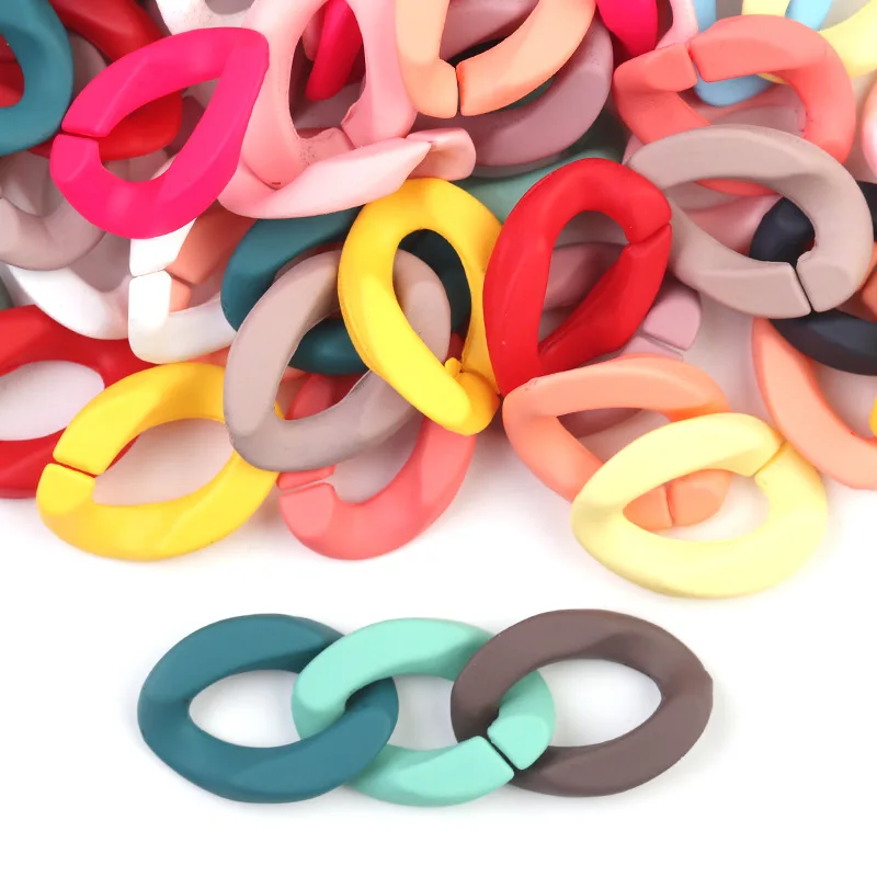 20/50pcs Acrylic 23/29mm Mix Flat Twist Oval Open Ring Beads Connector Link Chain for Jewelry Making Components Bag Strap DIY | Украшения и