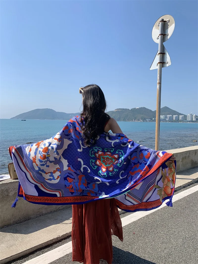 2023 neue 24 Stile 90x180cm Reise Sonnenschutz Strand Kleid Bikini Abdeckung-ups Sarong Wrap Schal frauen Brasilianische Badeanzug Bade – Detail 14
