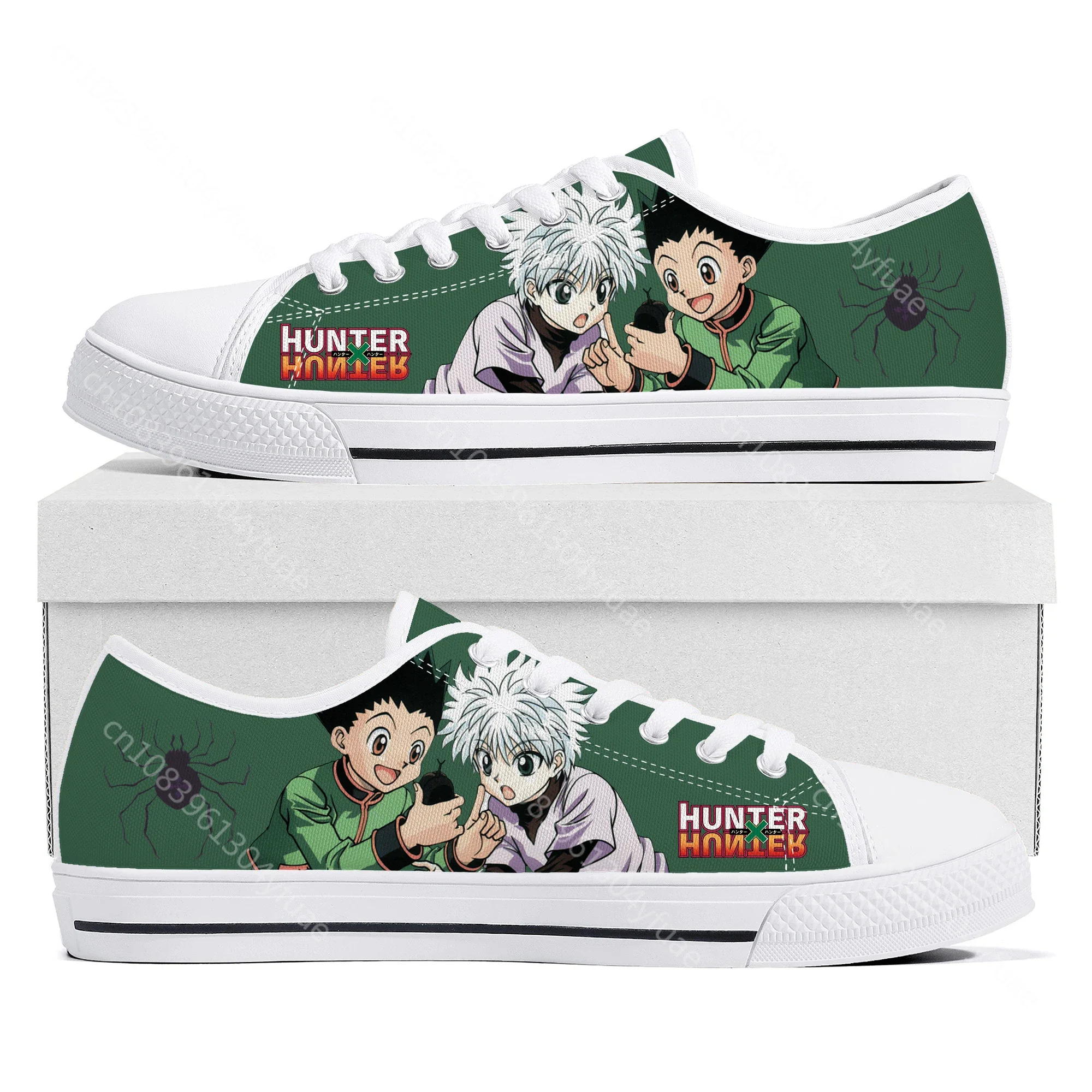 Gon Killua Zoldyck Hunter X Hunter Low Top Sneakers Women Men Teenager High Quality Canvas Sneaker Couple Manga Custom Made Shoe