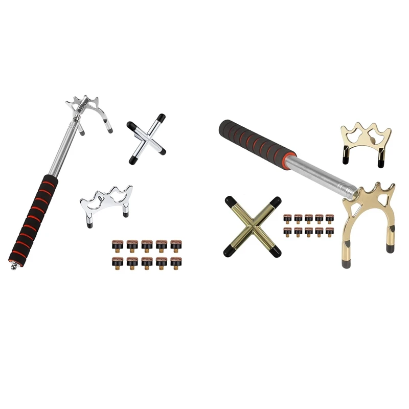 

Выдвижной бильярдный кий-мост с 3 съемными латунными наконечниками моста и 10 шт. 10 мм наконечников для кия