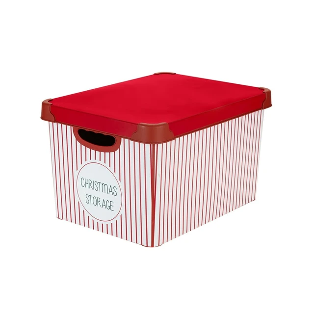 7.48 Gallon Christmas Storage Stripe Design 60 Ornament Storage