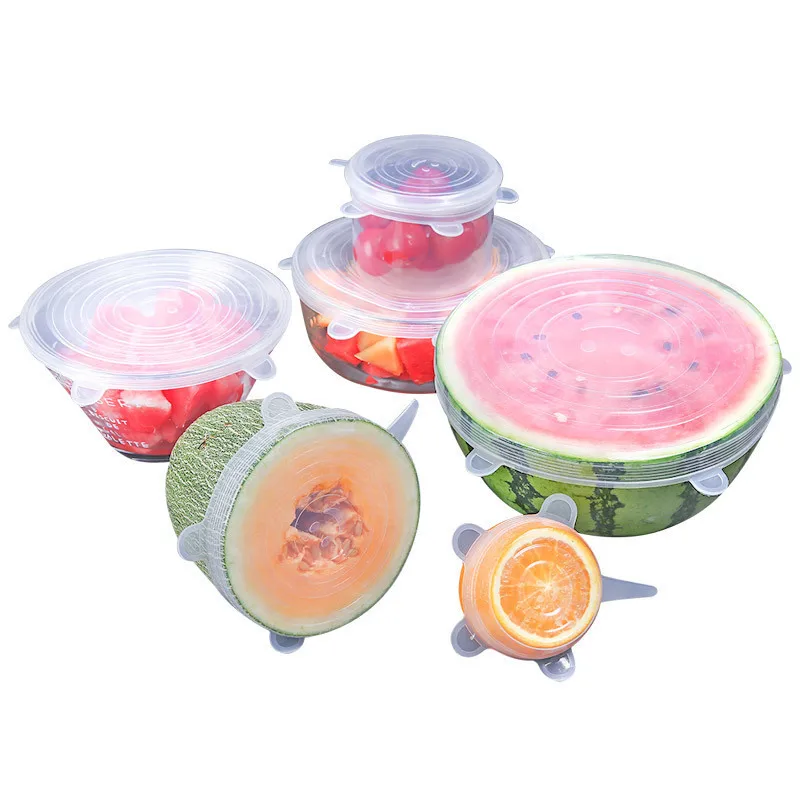 Silicone Six-Piece Set Fresh-Keeping Cover Stretch 6-Piece Set Bowl Cover Refrigerator Microwave Sealed Fresh-Keeping Film