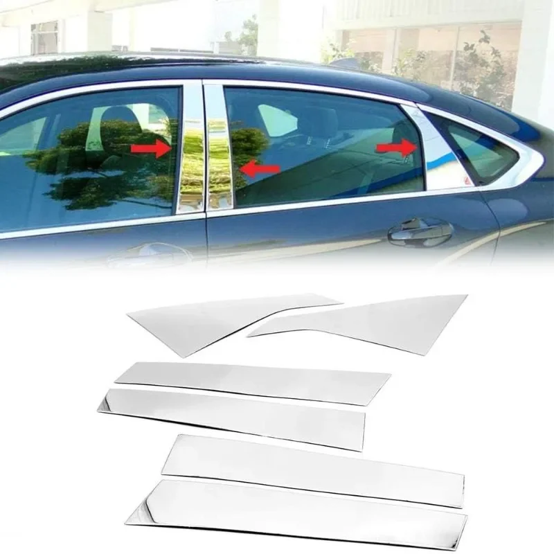 

6 шт., хромированные автомобильные наклейки для Chevrolet Impala 2014, 2015, 2016, 2017, 2018, 2019, 2020