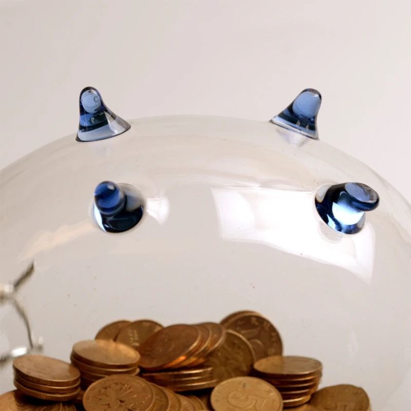 Pig Piggy Bank Money Boxes Coin Saving Box Cute Transparent Glass Souvenir Birth 5