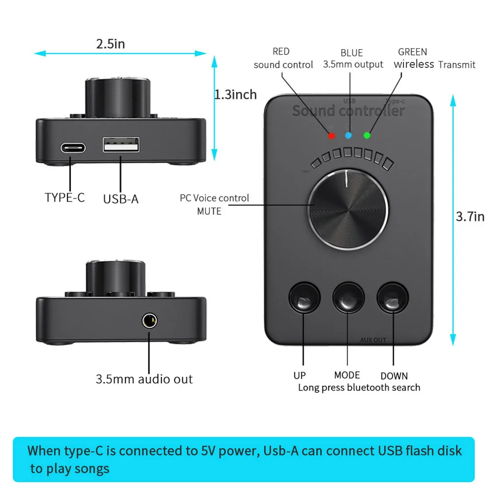 USB Volume Control Knob for Windows / Mac OS,Multimedia PC Laptop Speaker External Audio Volume Controller Metal