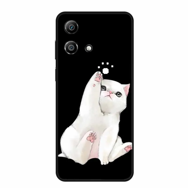 Charming Cartoon Cat Black Silicone Soft Phone Case