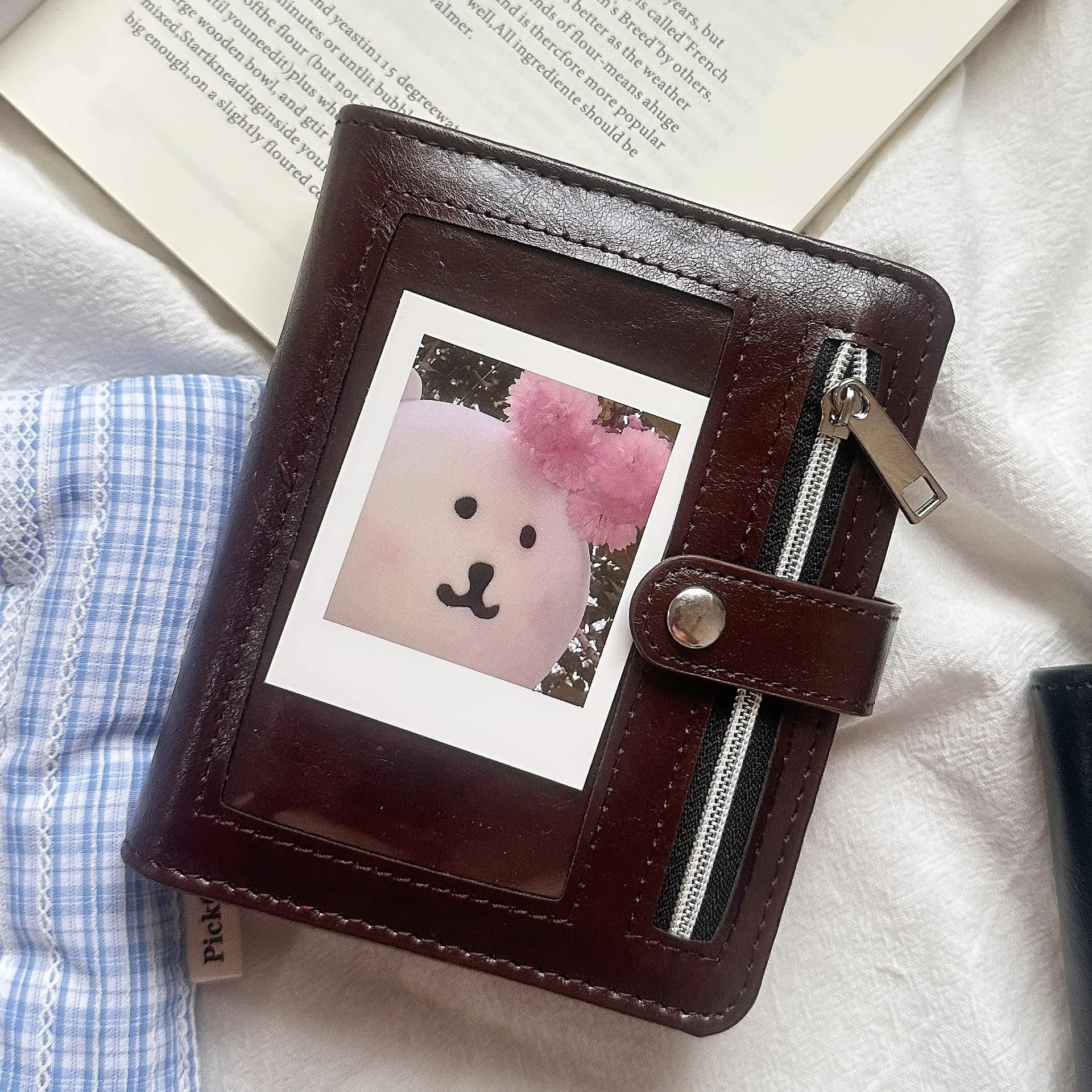Elegant Black & Silver Retro Soft Zip Portable PU Notebook