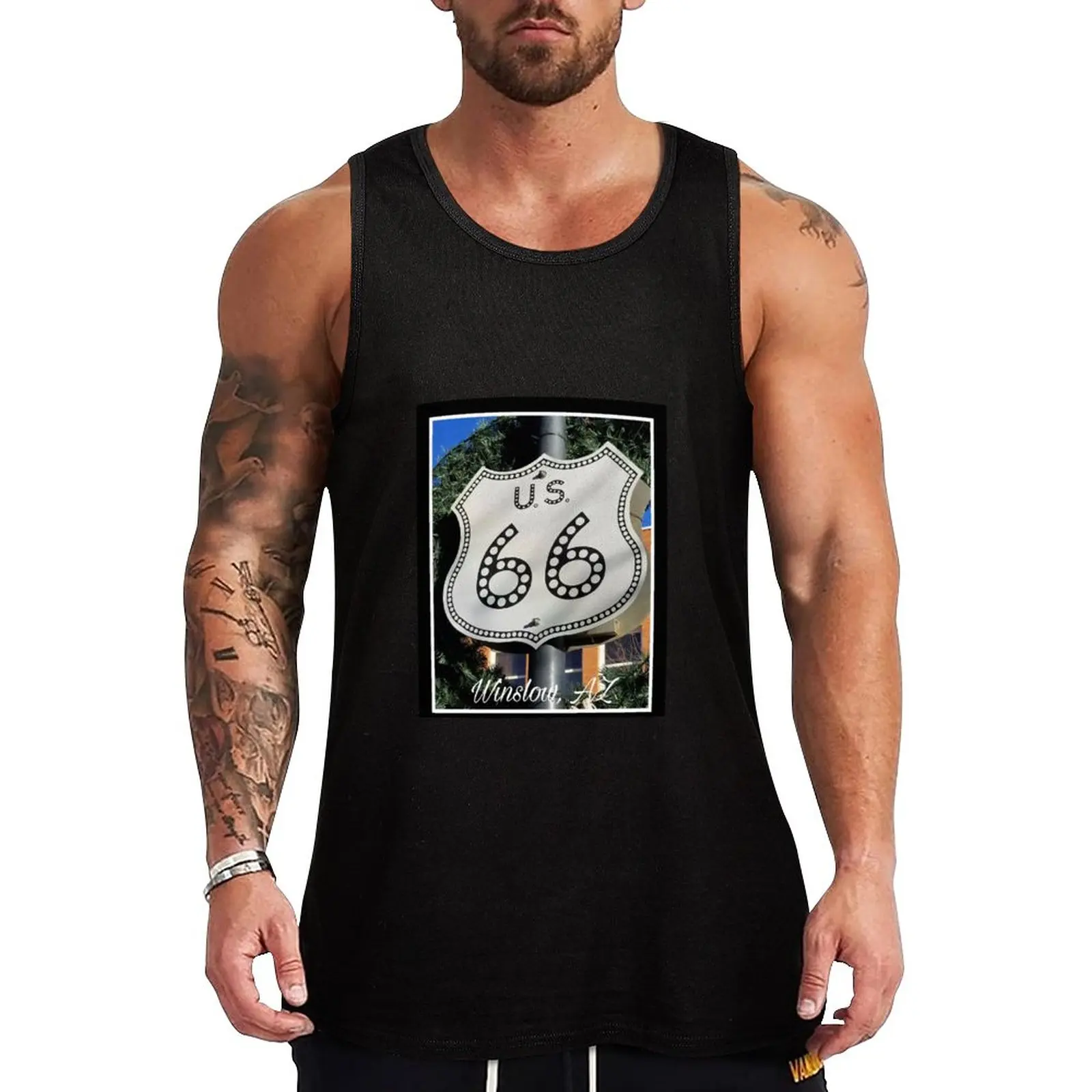 

New Route 66 Winslow, AZ Tank Top mens clothing sleeveless jackets