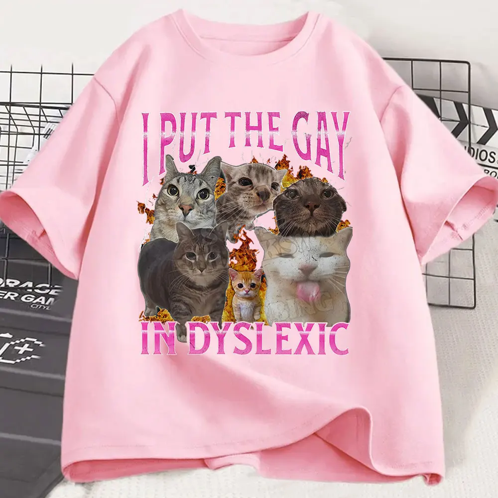 Prideful Cat Meme Vintage Loose Tee - Unisex Cotton Casual T-Shirt