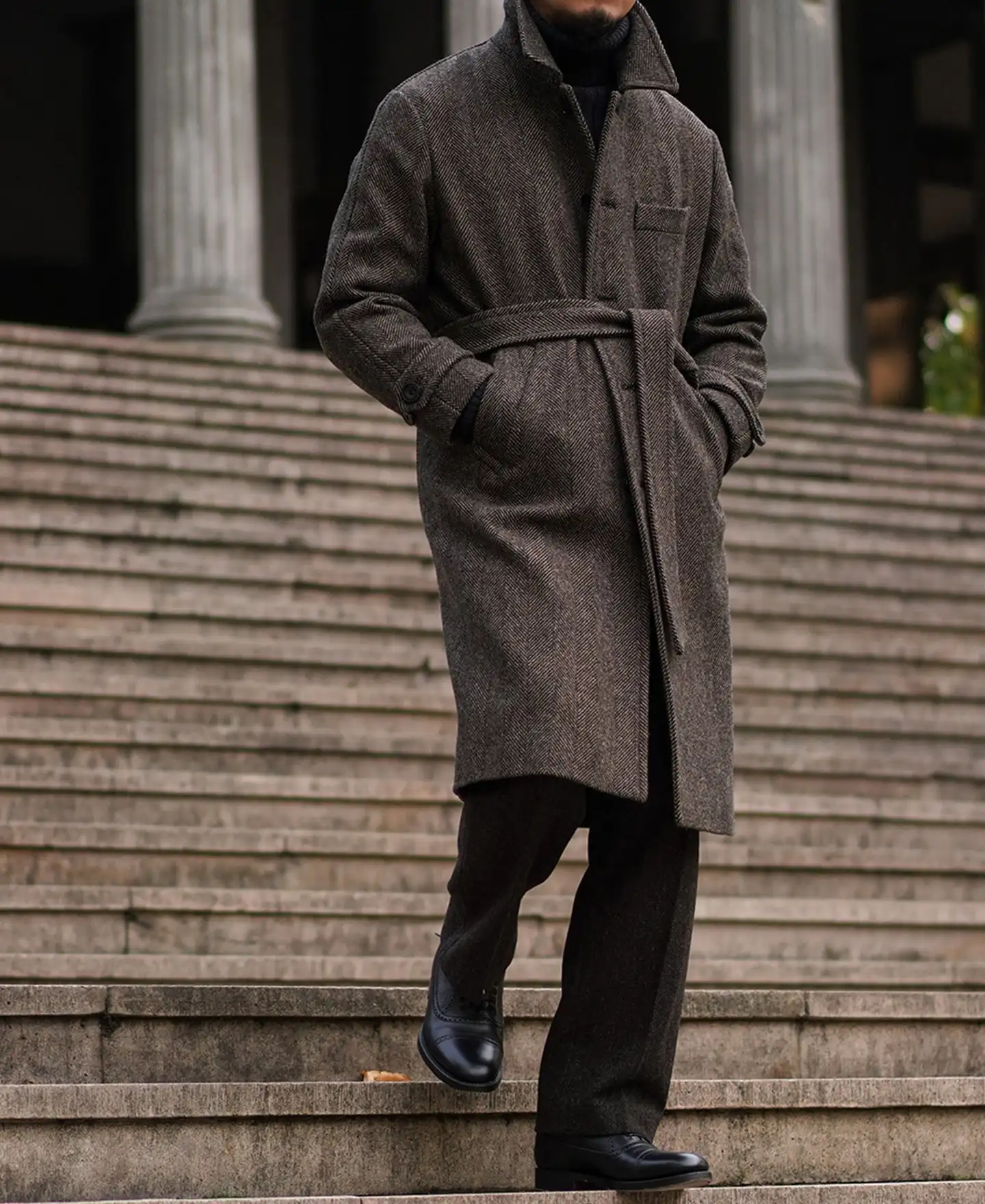 濃紺 80s 実寸XL GARCONS homme Tweed Balmacan