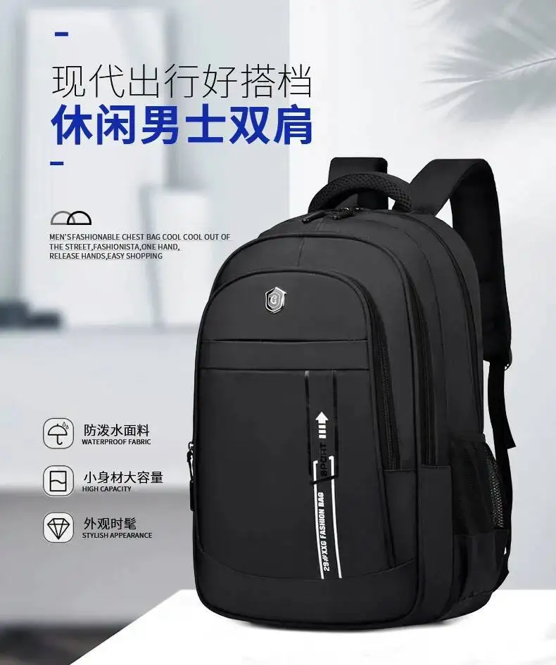 Männer Mode Pendeln Multi-fach Doppel Schulter Taschen Casual Laptop Tasche Outdoor Wandern Oxford Tuch Rucksack – Detail 1
