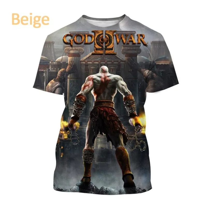 

3D Print Sale God of War Poster Print Breathable Short Sleeve T Shirt Men Cool Video Games Hip Hop Style Streetwear Tops