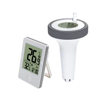 Wireless Digital Floating Pool Thermometer LCD Swimming Pool Bath Water Spas Aquariums In/Outdoor Temp Monitor Remote Time Clock 1