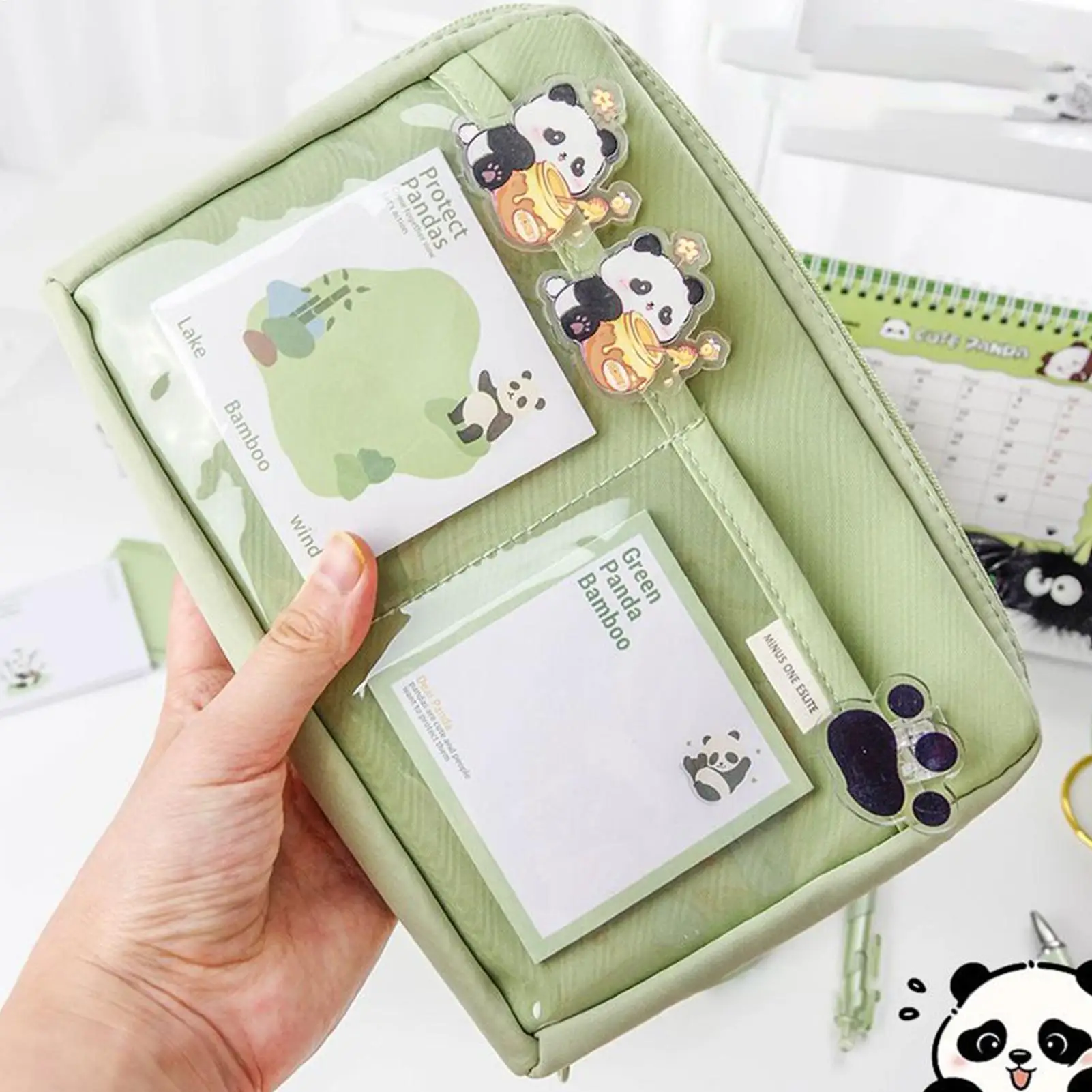 대용량 선물 상자 팬더 문구 세트 필통 풍부한 학습 문구 귀여운 학교 용품 학생용