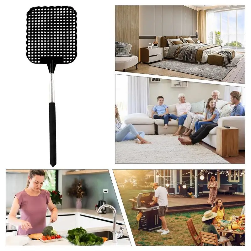 Heavy Duty Fly Swatter Indoor Manual Fly Swatter Retractable Design Swatting Tool For Bedroom Living Room Home And