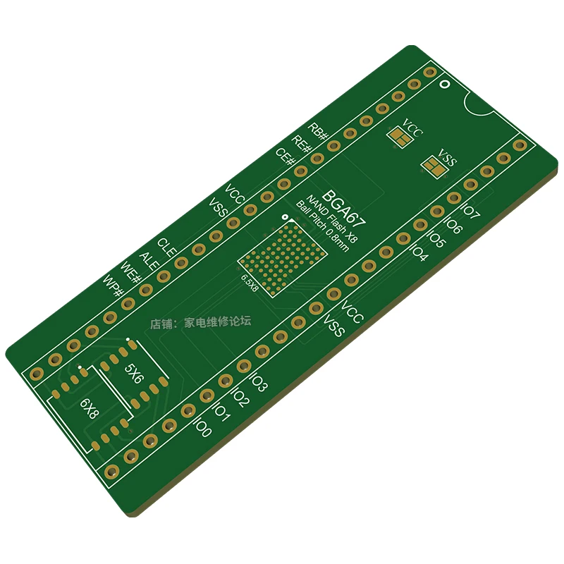 

Простая плата BGA67 NAND DOSilicon FMND TC58NYG0S, плата адаптера, кисть, запись, программирование сгорания