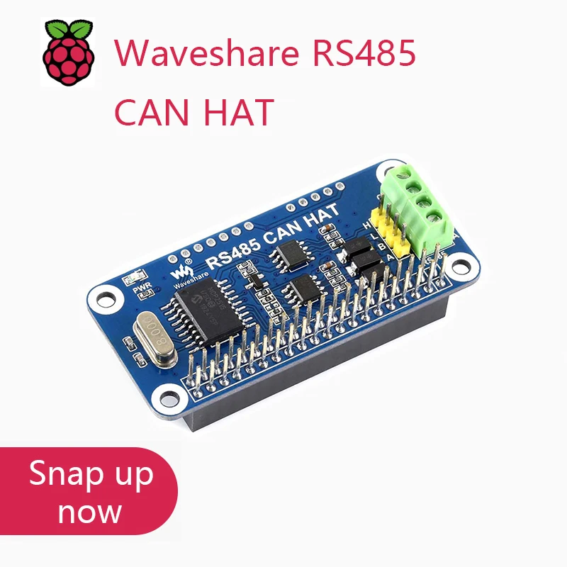 Waveshare Rs485 Can Hat Per Raspberry Pi Zero/Zero W/Zero Wh/2B/3B/3B +, Controller Can Integrato: Mcp2515,485 Ricetrasmettitore: Sp3485,